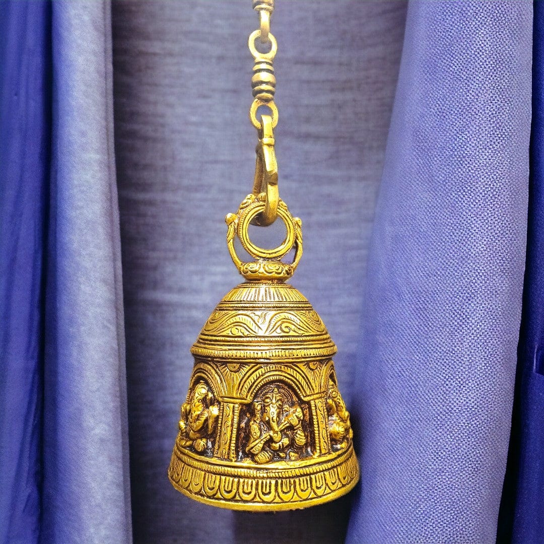 Brass ganesha hanging temple bell